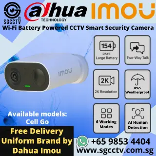 Imou WiFi Battery IP Camera Cell Go Warning Siren IP65 Weatherproof AI Human Detection 3MP CCTV Security Cameras Singapore Repair Replace NEW