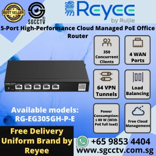 Reyee Cloud Managed PoE Office Router RG-EG305GH-P-E 5xPorts 1.5Gbps CCTV ROUTER SINGAPORE Router Repair Replace NEW