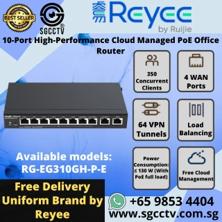 Reyee Cloud Managed PoE Office Router RG-EG310GH-P-E 10xPorts 1.5Gbps CCTV ROUTER SINGAPORE Router Repair Replace NEW