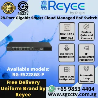 Reyee Cloud Managed PoE Switch RG-ES228GS-P 28xGigabit Ports Switch Sim Lim Square POE Switch Cheapest POE Switch Singapore NEW