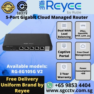 Reyee Cloud Managed Router RG-EG105G V2 5xGigabit Port CCTV ROUTER SINGAPORE Router Repair Replace NEW