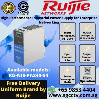 Ruijie Industrial Power Supply RG-NIS-PA240-54 Fanless Noiseless 54V 4.4A CCTV POWER SUPPLY SINGAPORE Repair Replace NEW