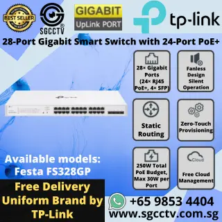 TP-LINK 28-Port Gigabit Switch PoE FS328GP Cheapest WIFI High Speed Switch Singapore Access Point Repair & Repair NEW