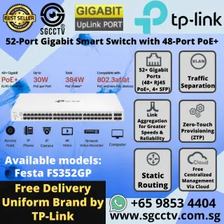 TP-LINK 52-Port Gigabit Switch PoE FS352GP Cheapest WIFI Router Access Point High Speed Switch Singapore Router Access Point Repair NEW