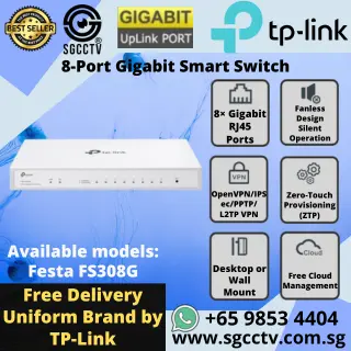 TP-LINK 8-Port Gigabit Switch FS308G Cheapest WIFI Router Access Point High Speed Switch Singapore Router Access Point Repair NEW