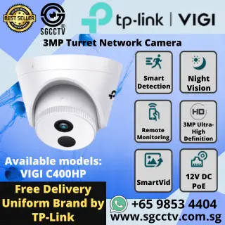 TP-LINK Turret Network Camera C400HP-4 3MP Smart Detection Night Vision H.265+ CCTV Security Cameras Singapore Repair Replace NEW