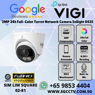 TP-Link 2MP 24-Hour Turret InSight S425 Human Vehicle Classification Smart Detection Built-in Mic IP67 H.265+ Best Repair Replace Singapore HZ
