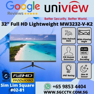 UNV 32in Lightweight Monitor MW3232-V-K2 Full HD Wide Viewing Angle Multi-Languages 75 Hz Refresh Rate BEST Repair Replace Singapore HZ