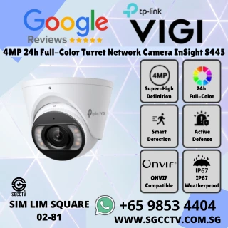 TP-Link 4MP 24h Full-Color InSight S445 H.265+ Smart Detection People Analytics Active Defense Two Way Audio IP67 Repair Replace Singapore HZ