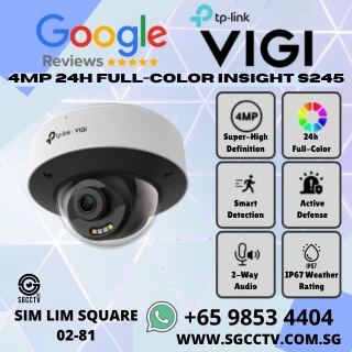 TP-Link 4MP Full-Color Insight S245 H.265+ Smart Detection Active Defense Two-Way Audio IP67 IK10 Vandal Proof Repair Replace Singapore HZ