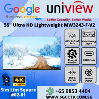 UNV 55-inch Slim Lightweight MW3255-F-V2 4K Ultra HD Wide Viewing Angle Highly Durable Silent 60Hz Refresh Rate Repair Replace Singapore HZ