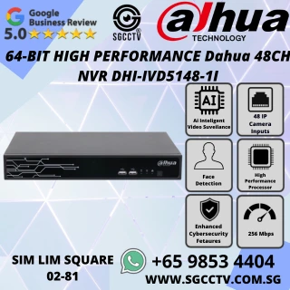 Dahua 48CH NVR DHI-IVD5148-1I ONVIF RSTP 4K output H.265 compression AI IVS remote access Repair Replace Singapore YC