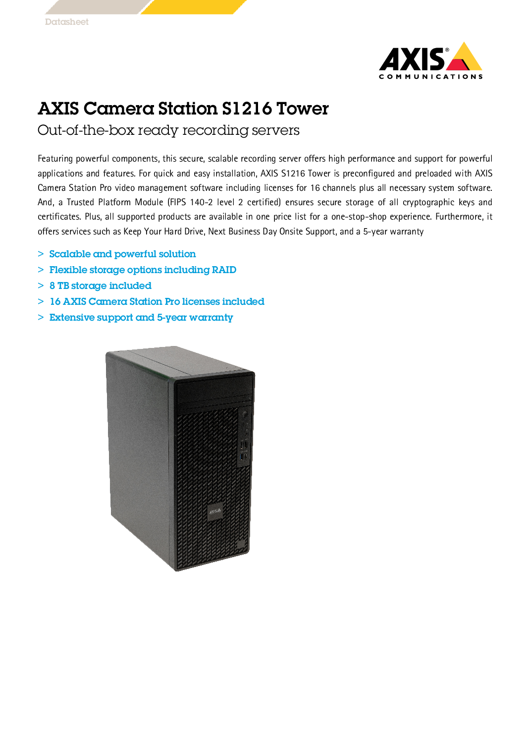 AXIS S1216 Tower Server with 8TB storage preloaded with AXIS Camera Station Supports 16 cameras Ideal for secure mid-sized surveillance systems NN 6 AXIS S1216 Tower Server with 8TB storage preloaded with AXIS Camera Station Supports 16 cameras Ideal for secure mid-sized surveillance systems NN - Image 6