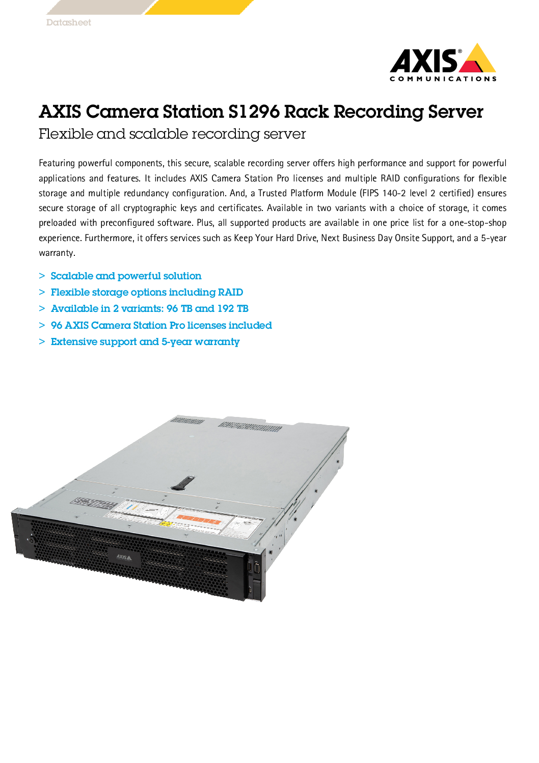 AXIS S1296 Rack Server with 192TB storage preloaded with AXIS Camera Station Supports 100+ cameras enterprise-grade video surveillance NN 6 AXIS S1296 Rack Server with 192TB storage preloaded with AXIS Camera Station Supports 100+ cameras enterprise-grade video surveillance NN - Image 6
