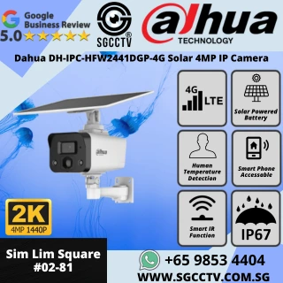 Dahua DH-IPC-HFW2441DGP-4G Solar 4MP IP Camera with 4G LTE built-in battery AI human detection IP67 weatherproof Repair Replace YC