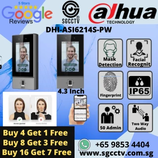 Dahua DHI-ASI6214S-PW Face Recognition Access Control Terminal Singapore Door Access Repair Service Door Reader Video Intercom System