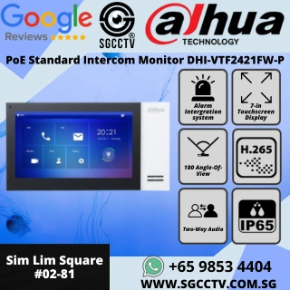 DAHUA Intercom Monitor DHI-VTH2421FW-P 7in Touch Screen IPC Surveilance Alarm Intergration PoE Standard Repair Replace Singapore HZ