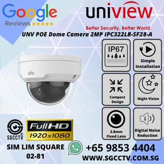 UNV POE Dome Camera 2MP IPC322LB-SF28-A – Full HD Surveillance for Indoor and Outdoor Security in Singapore Repair and Replace NN