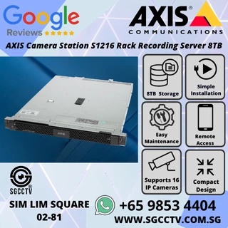 AXIS S1216 Tower Server with 8TB storage preloaded with AXIS Camera Station Supports 16 cameras Ideal for secure mid-sized surveillance systems NN