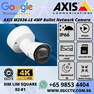 AXIS M2036-LE 4MP Bullet Camera with IR WDR PoE IP66 compact design Ideal for small spaces Repair replace Singapore NN