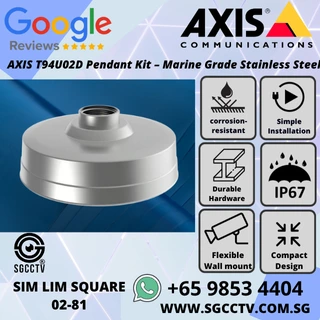 AXIS T94U02D pendant kit in marine-grade 316L stainless steel Ideal for harsh outdoor coastal or offshore camera mounting Rustproof durable and secure NN