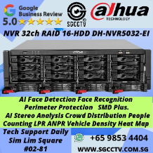 DAHUA NVR 32ch RAID DH-NVR5032-EI 16-HDD  WizSense Network Video Recorder Security System Supplier CCTV CAMERA SINGAPORE