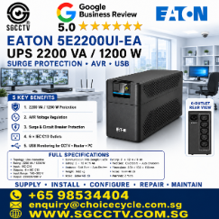 EATON 5E2200UI EA 2200VA UPS offers surge protection AVR 6 outlets & USB port Ideal power backup for CCTV systems routers PC