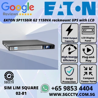 EATON 5P1150iR G2 1150VA rackmount UPS with LCD AVR 8 outlets USB Reliable power protection for servers NAS and network devices in compact racks NN