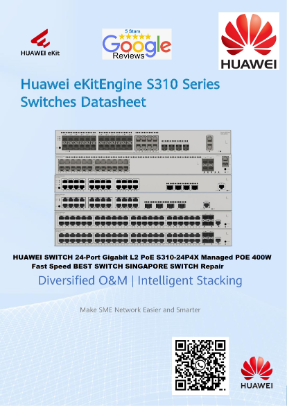 HUAWEI SWITCH 24-Port Gigabit L2 PoE S310-24P4X Managed POE 400W Fast Speed BEST SWITCH SINGAPORE SWITCH Repair NEW