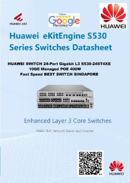 HUAWEI SWITCH 24-Port Gigabit L3 S530-24ST4XE 10GE Managed POE 400W Fast Speed BEST SWITCH SINGAPORE SWITCH Repair NEW