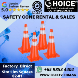 SAFETY CONE Rental Sales Unbreakable Orange Rubber Traffic Block Road Barrier with White Reflective Tapes Security System Repair Replace