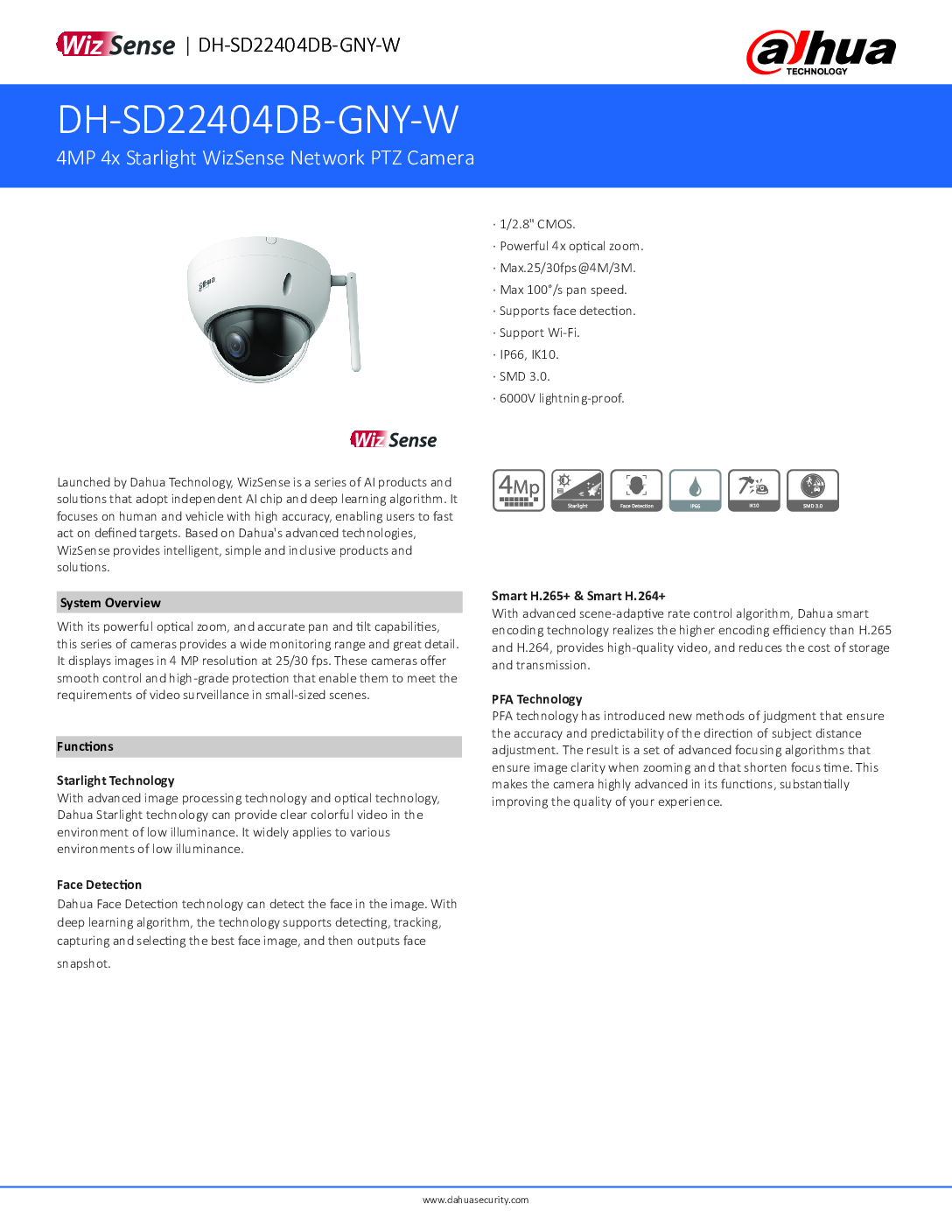DAHUA PTZ 4X WIFI DH-SD22404DB-GNY-W MIC 4MP Full HD IP66 IVS FACE Detect Starlight Nigh Vision Infrared 50meter SGCCTV CAMERA 7 DAHUA PTZ 4X WIFI DH-SD22404DB-GNY-W MIC 4MP Full HD IP66 IVS FACE Detect Starlight Nigh Vision Infrared 50meter SGCCTV CAMERA - Image 7