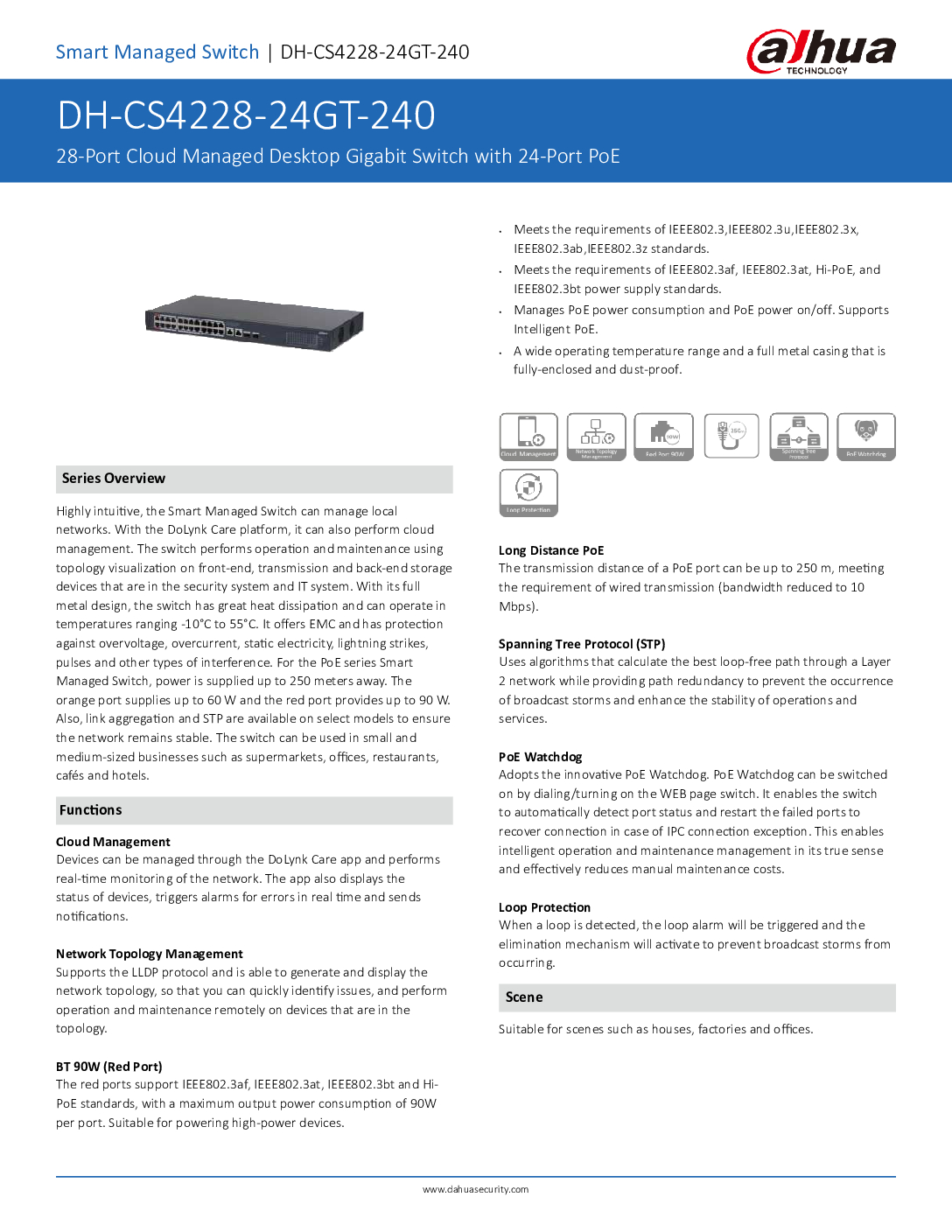 DAHUA SWITCH DH-CS4228-24GT-240 24+4-Ports GIGABIT POE CCTV Camera Long Distance 250m POE Power Over Ethernet Singapore 8 DAHUA SWITCH DH-CS4228-24GT-240 24+4-Ports GIGABIT POE CCTV Camera Long Distance 250m POE Power Over Ethernet Singapore - Image 8