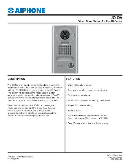 AIPHONE Video Intercom JF-DV JO-DV Door Station Intercom Replace Singapore Security System SGCCTV AIPHONE Video Intercom Repair