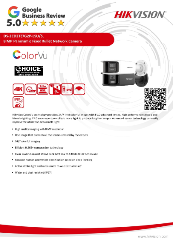 HIKVISION 8MP COLORVU BULLET DS-2CD2T87G2P-LSU-SL Panoramic POE Network Camera Repair Replace CCTV NVR Hik-Connect