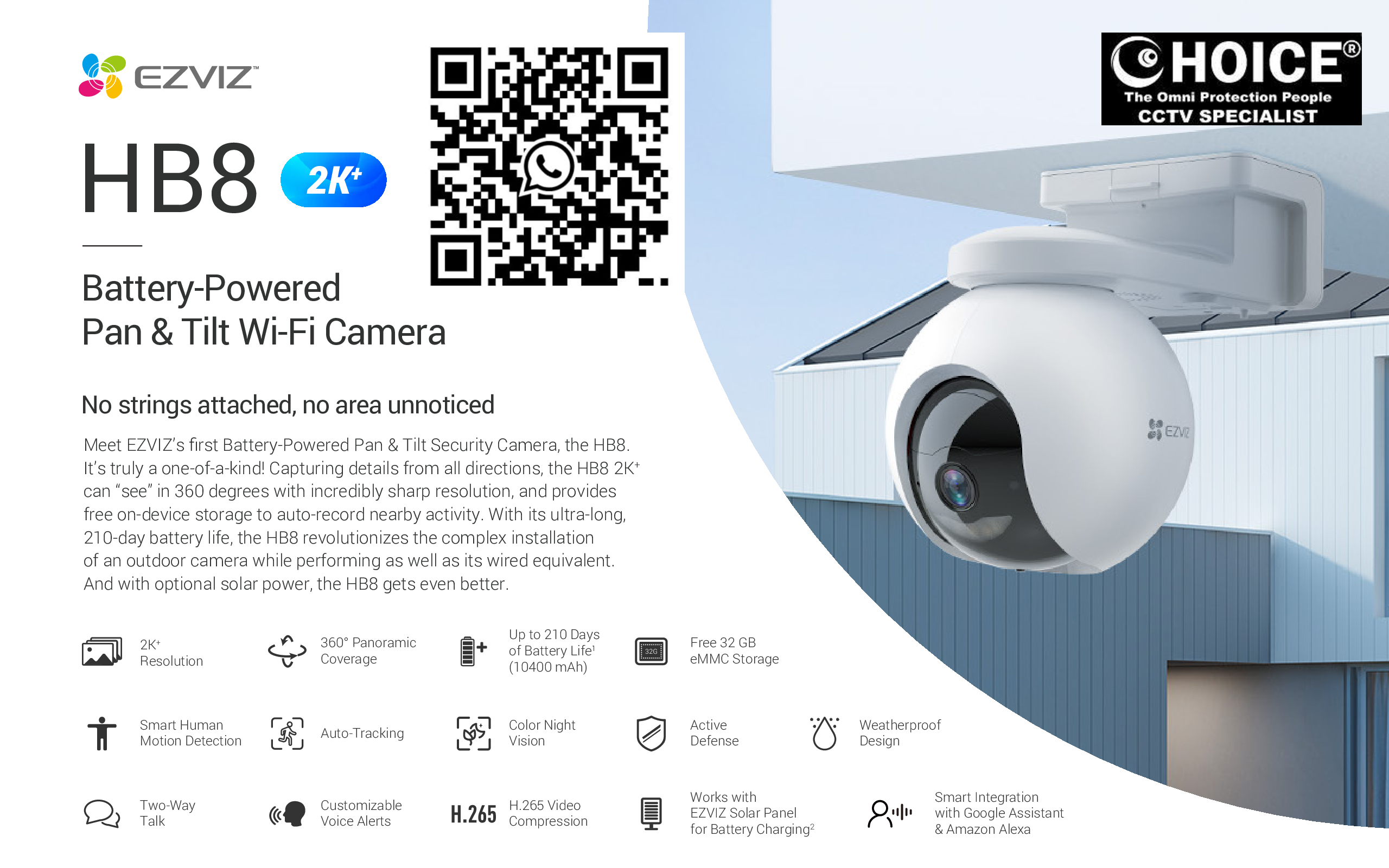 EZVIZ HB8 Battery Power Pan Tilt WIFI IP Camera 210 days Operation Color Night Vision Weatherproof AP pairing Tracking Patrol Mode 4 EZVIZ HB8 Battery Power Pan Tilt WIFI IP Camera 210 days Operation Color Night Vision Weatherproof AP pairing Tracking Patrol Mode - Image 4