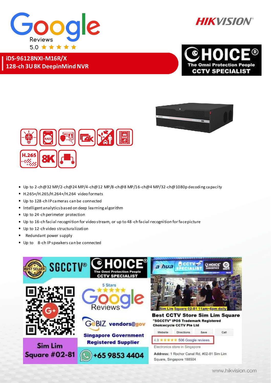 HIKVISION DS-96128NI-M16 128-ch DeepinMind NVR RAID 16-HardDisk 256TB Storage SECURITY SYSTEM Maintenance Repair Replace NEW 7 HIKVISION DS-96128NI-M16 128-ch DeepinMind NVR RAID 16-HardDisk 256TB Storage SECURITY SYSTEM Maintenance Repair Replace NEW - Image 7