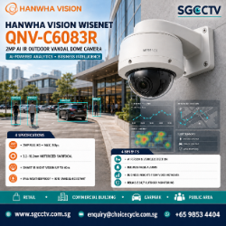 HANWHA WISENET AI-POWER QNV-C6083 2MP IP66 IK10 Analytics Business Intelligence Outdoor Vandal-resistant Network Dome Camera