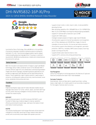 DAHUA NVR5432-16P-XI/Pro 32CH 16PoE 4HDDs WizMind Network Video Recorder AcuPick AI video search WizSeek AI Language video search