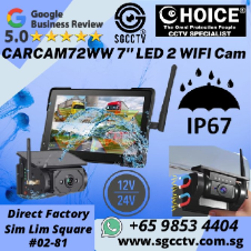 Lorry Truck Forklift Bus Camera CARCAM72WW SGCCTV IP67 WIRELESS Monitor SD Storage IP67 SOLAR BATTERY MAGNETIC CAMERA