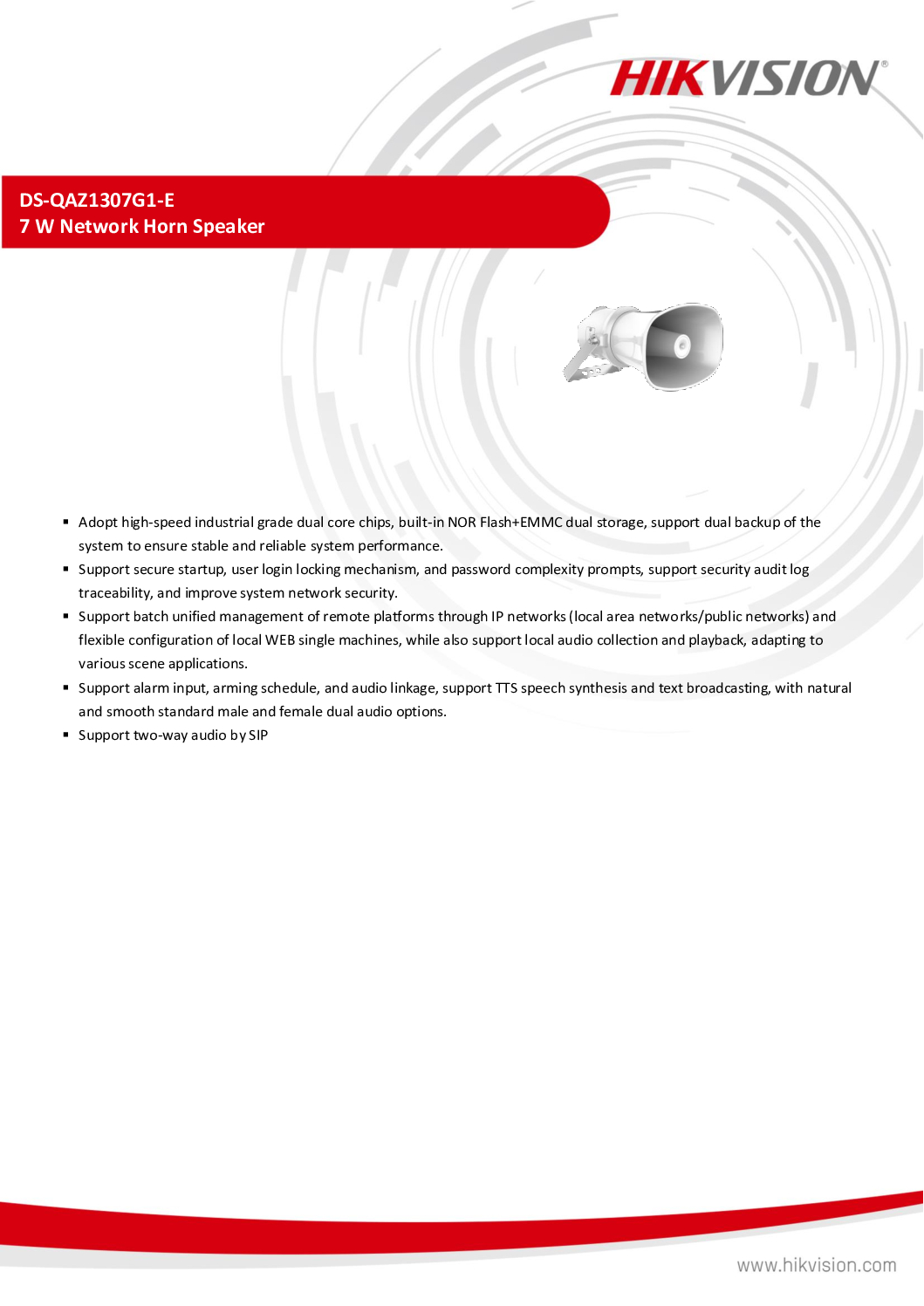 HIKVISION HORN SPEAKER DS-QAZ1307G1-E IP POE Network Speaker 7W Built in Mic IP67 Ceiling Speaker Column Speaker Repair Replace 5 HIKVISION HORN SPEAKER DS-QAZ1307G1-E IP POE Network Speaker 7W Built in Mic IP67 Ceiling Speaker Column Speaker Repair Replace - Image 5