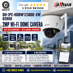 DAHUA DH-IPC-HDBW1230DE-SW-0280B WIFI Dome Camera 2MP 1080P IR LED 30 meters IP67 DC12V Smart PSS DSS DMSS Mobile App