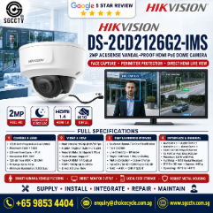 HIKVISION DS-2CD2126G2-IMS HDMI 2MP ACUSENSE VANDALPROOF POE DOME CAMERA Deep Learning Face Capture Perimeter Protect