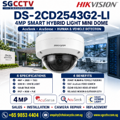 HIKVISION DS-2CD2543G2-LI DOME CAMERA 4MP AcuSeek Acusense Smart Hybrid Light Mini Dome Network Camera CCTV Camera Repair