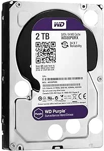 WESTERN DIGITAL SURVEILLANCE WD23PURZ HARD DISK 2TB PURPLE Long Storage 12 months Low Power Security System CCTV Storage