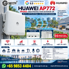 HUAWEI AP772 BE6450 Wi-Fi 7 Outdoor AP Access Point Singapore 6.45Gbps 2.5GE 10GE SFP+ Commercial Outdoor Wireless Industrial WiFi