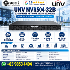 UNV NVR504-32B UNIVIEW 32 Channel NVR 4K NVR Singapore IP Camera NVR CCTV NVR Replacement UNV CCTV Password Reset
